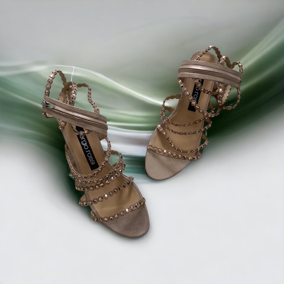 NIB Sergio Rossi Kimberly Crystal Embellished Sandal Flats Size 39.5 $995